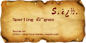 Sperling Ágnes névjegykártya